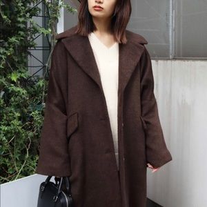 Emoda Brown Bulky Wide Dolman Coat